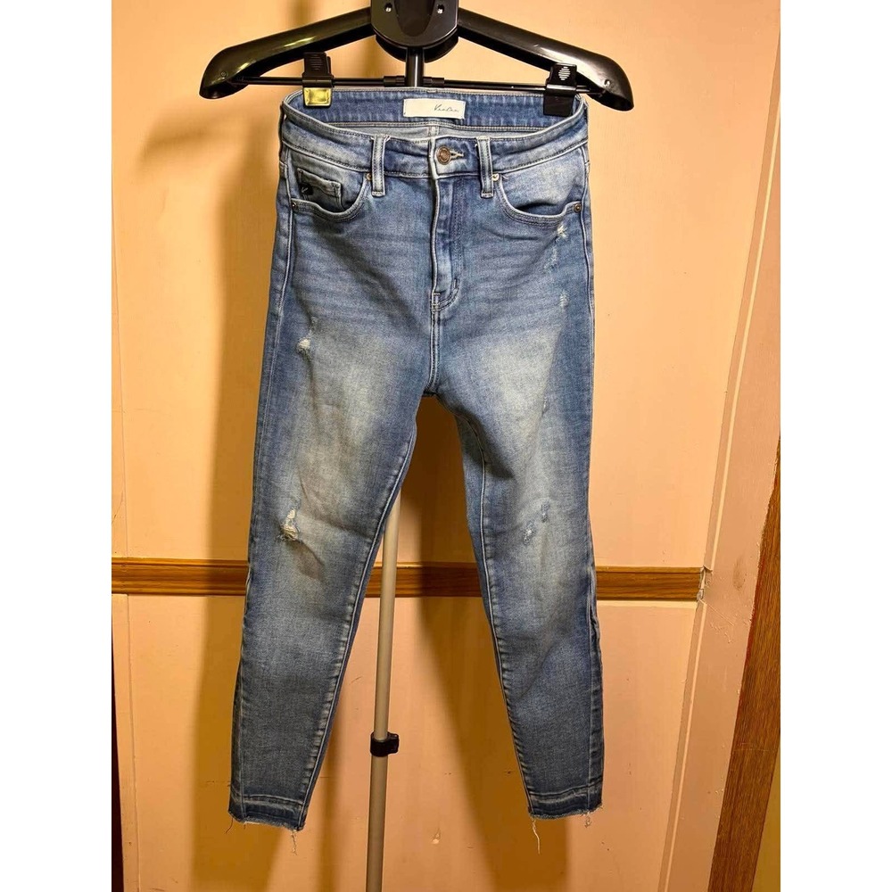 KanCan High Rise Distressed Skinny Jeans Medium Wash Blue Size‎ 7 27